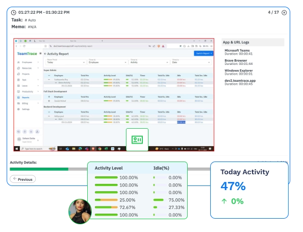 Employee Screen Monitoring Software - TeamTrace