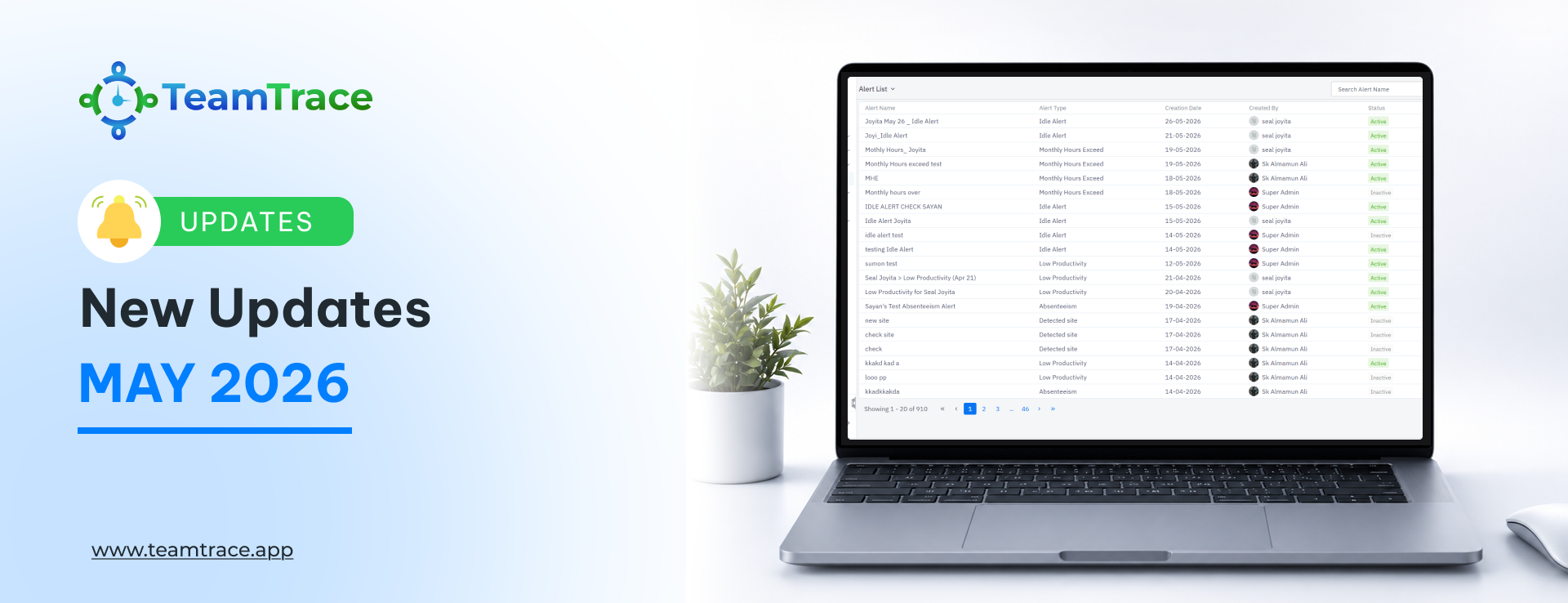 TeamTrace – May 2026 Product Updates 